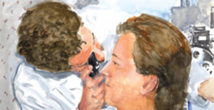 Drawing of an Ophthalmoscope